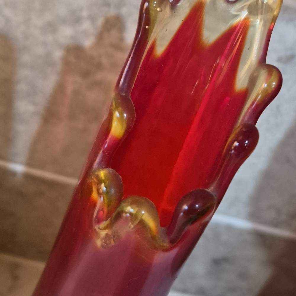 Vintage L.E. Smith Amberina GLass Swung Vase, 1960s - Picture 5 of 7